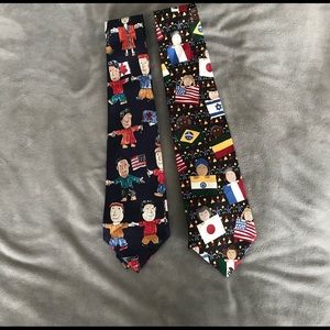 Two NecktiesBlack Background/Navy Background